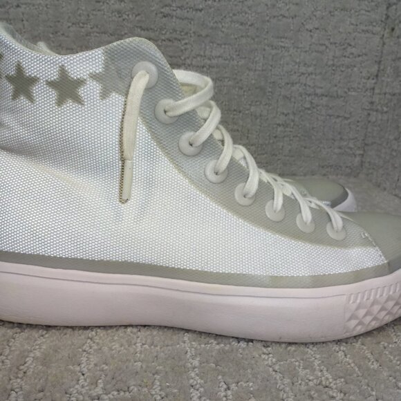 Converse All Star Modern Hi White Grey Stars Textile Size Men's 8 Womens 9.5 - Picture 4 of 10